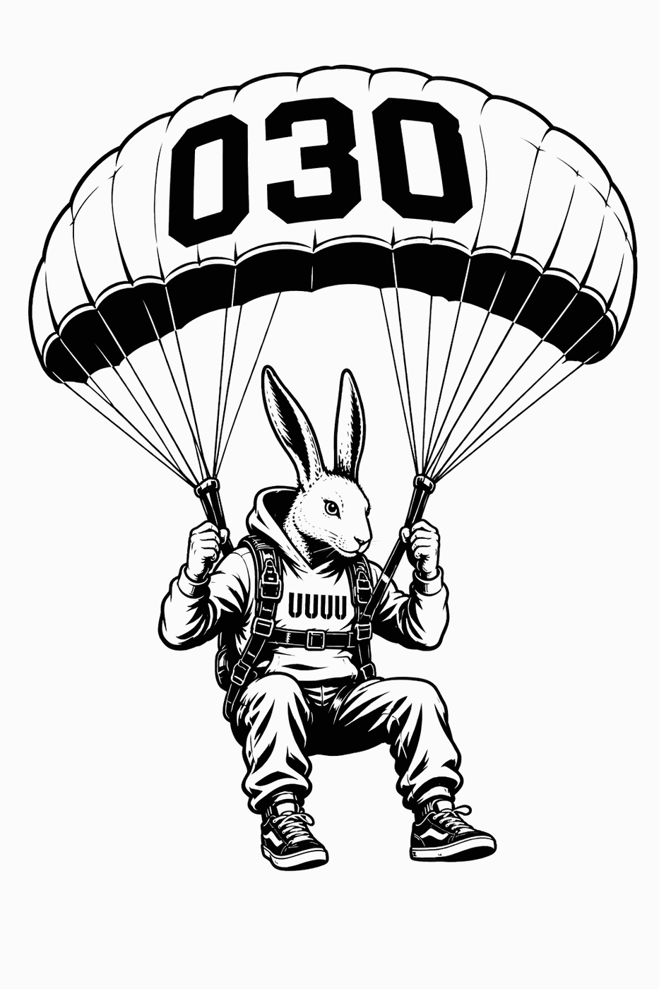 Dakhoas aan een 030-parachute