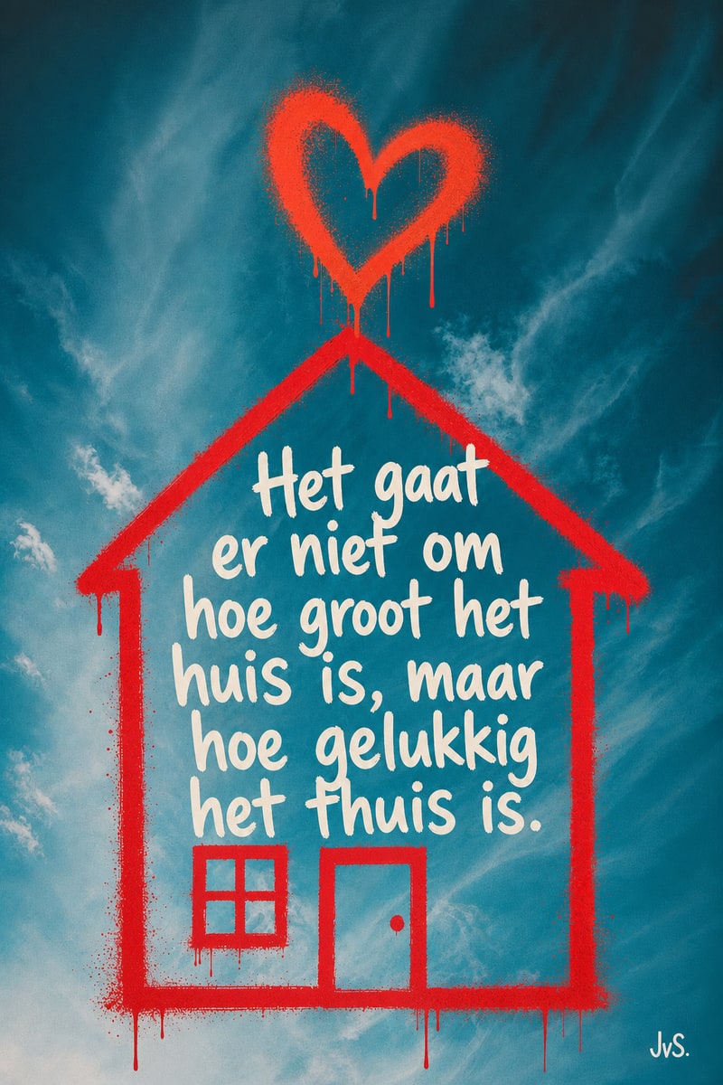 Het gaat er niet om hoe groot het huis is, maar hoe gelukkig het thuis is